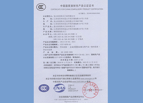 钢质门丙级双开1823